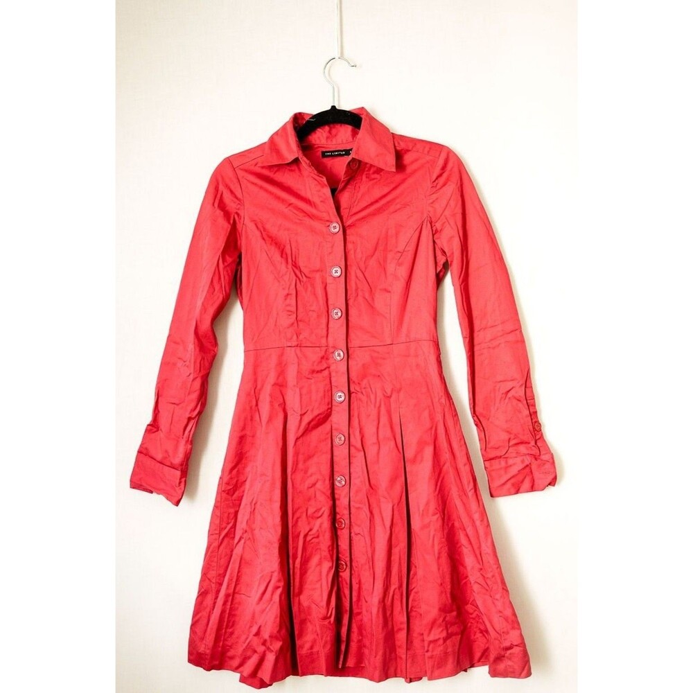 The Limited Dress 2 button down shirt salmon pink fit flare midi Vintage